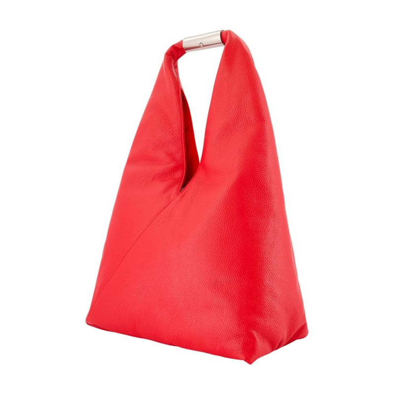 Mm6 Maison Margiela Japanese Media Shoulder Bag — Red Calfskin