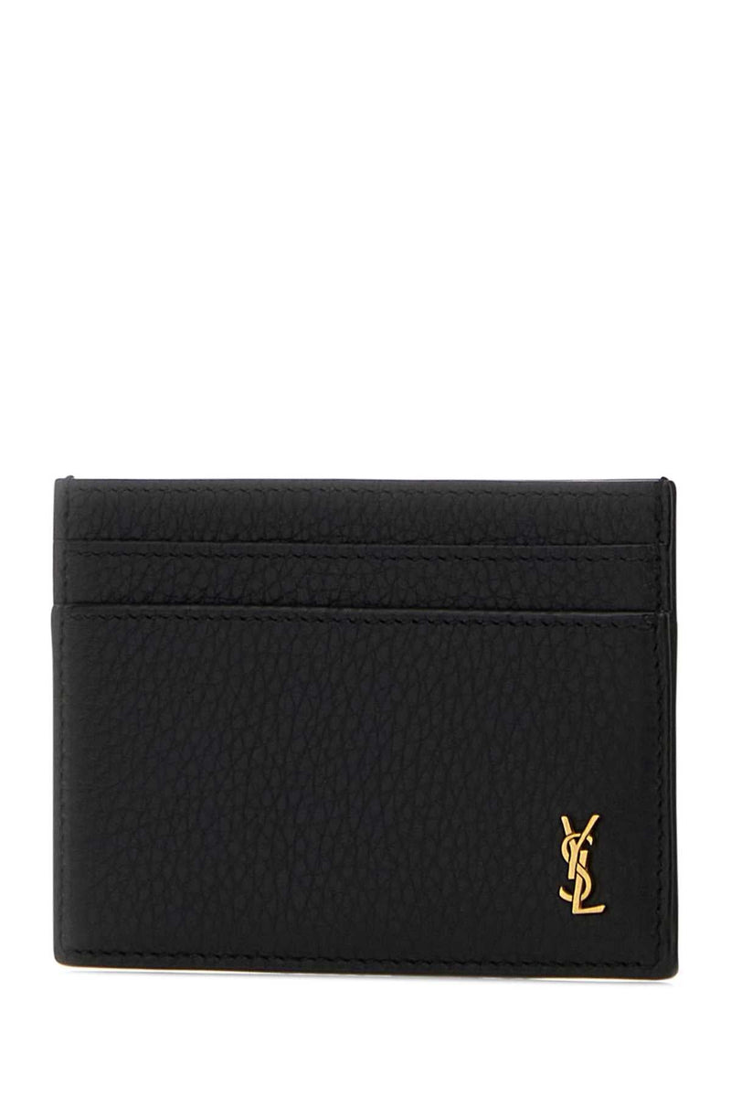 Saint Laurent Leather Card Case — Black Wallet