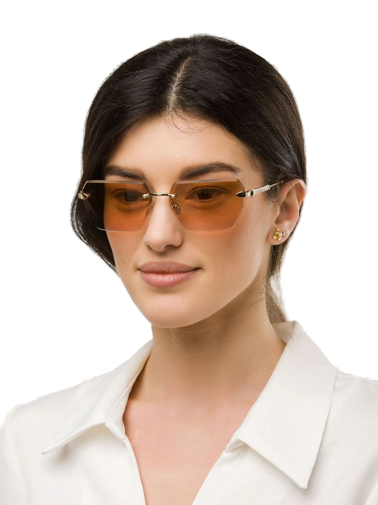 Just Cavalli Sjc110 Rose Gold Metal Sunglasses —