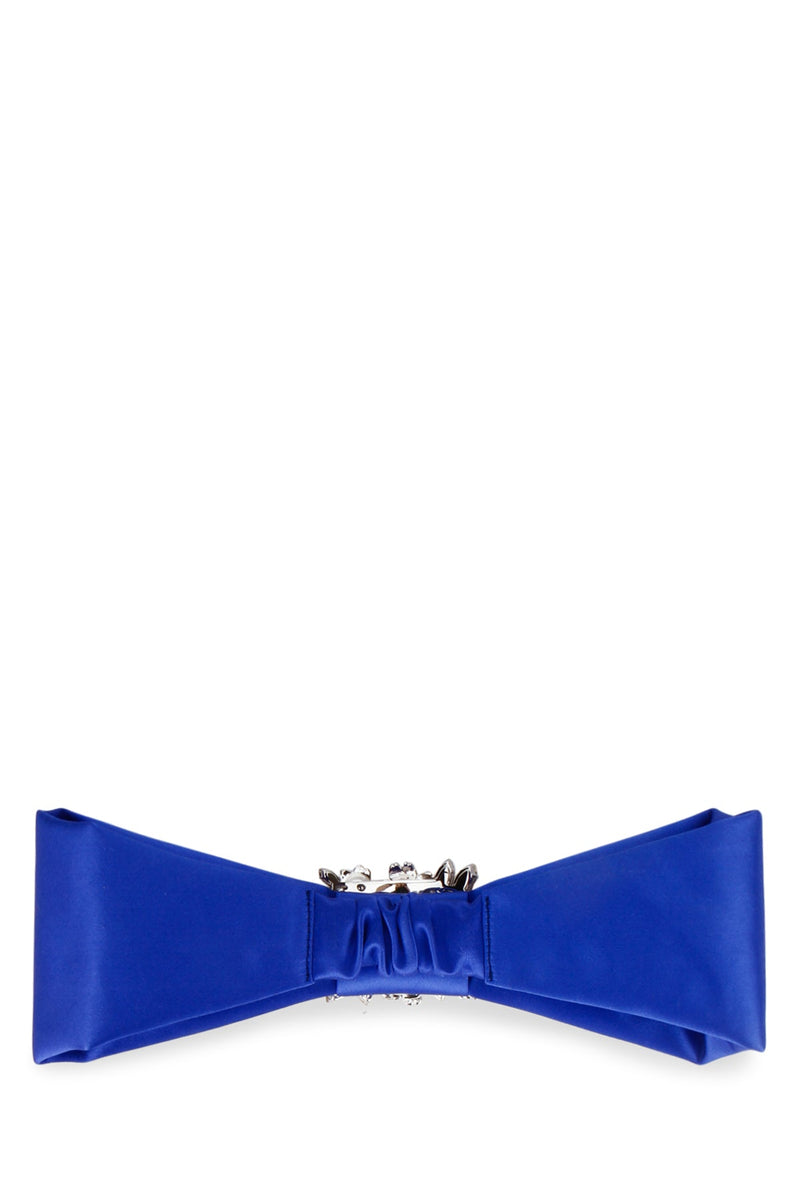 Roger Vivier Crystal-Embellished Bow Hair Band — Blue Bands