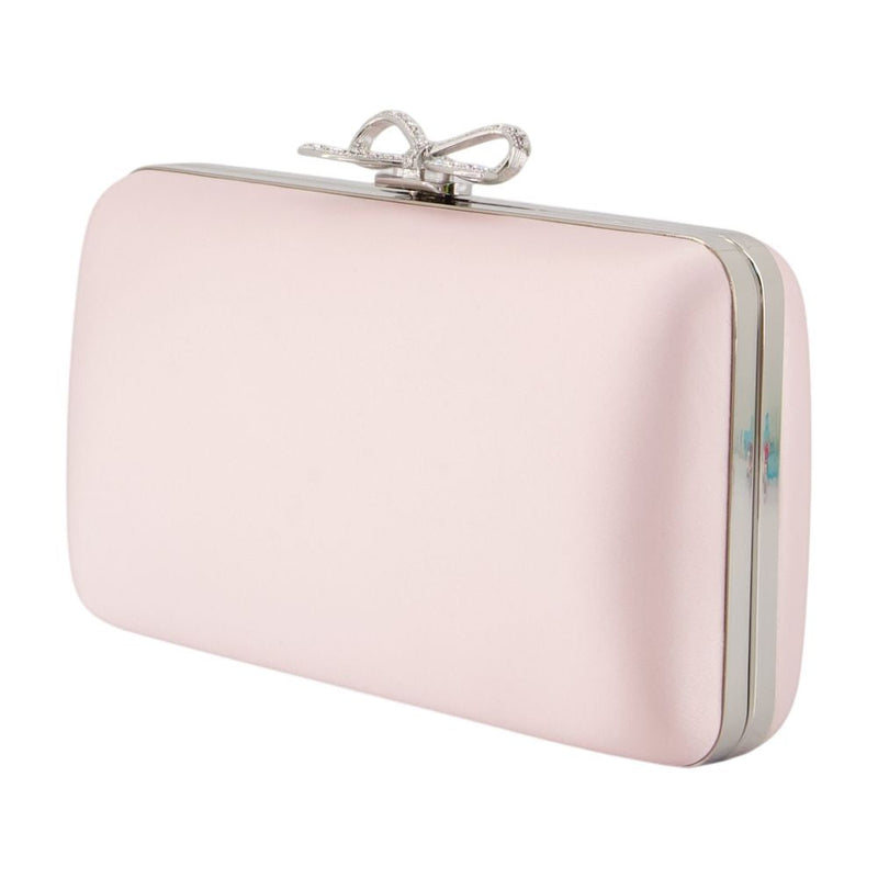 Self-Portrait Bow-Embellished Synthetic Clutch — Pink