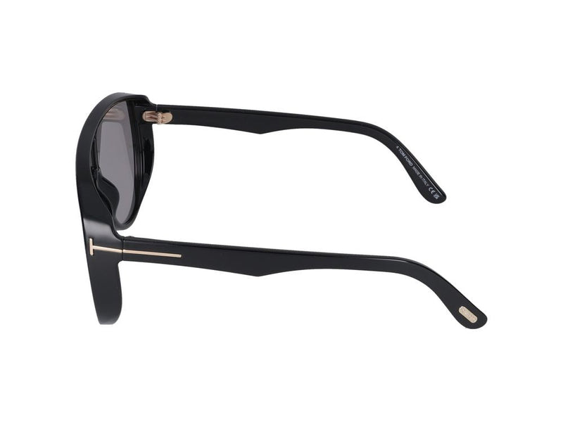Tom Ford Ft1182_0001a Injected Plastic Shield Sunglasses — Black
