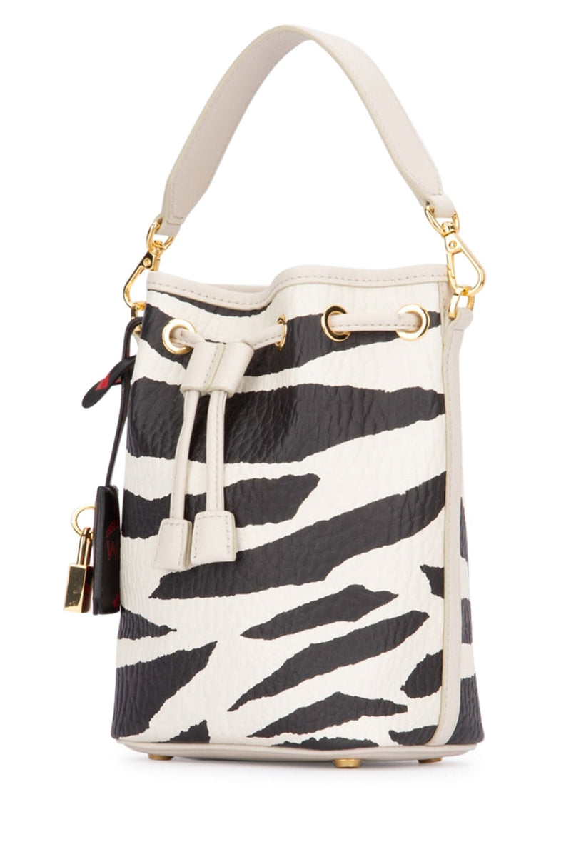 Mcm Zebra-Print Textured Shoulder Bag — Multicolor