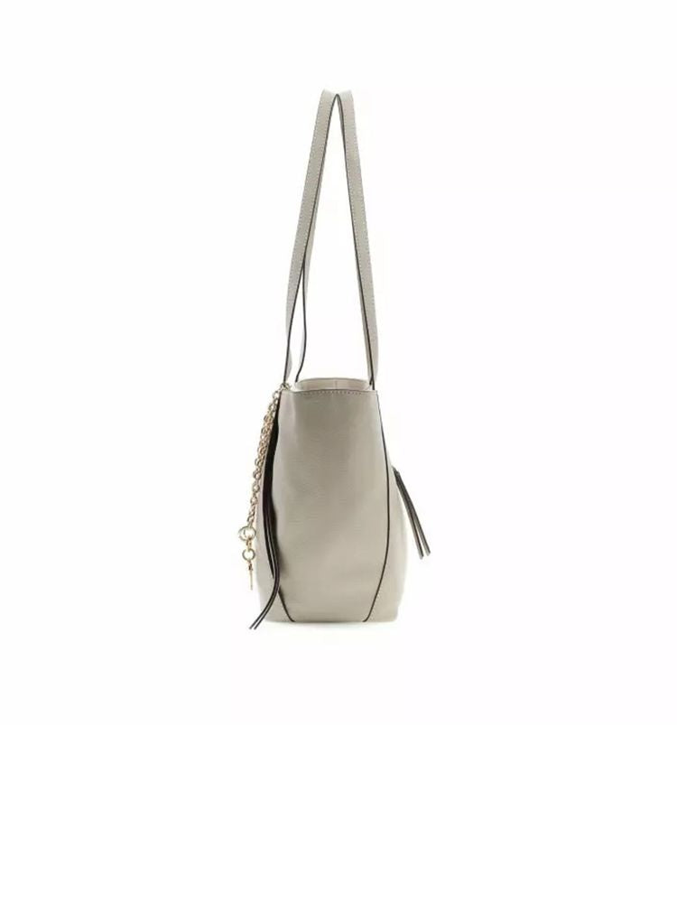 Guess Devon 3 Comp Tote Bag — Beige Polyurethane