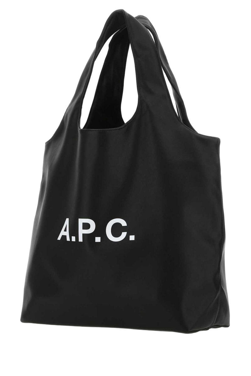 A.p.c. Logo-Print Tote Shoulder Bag — Black