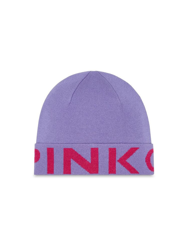 Pinko 101507 Wool And Cashmere Beanie — Purple Beanies