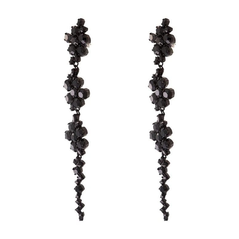 Simone Rocha Floral Black Pearl Drop Earrings — Synthetic_pearls
