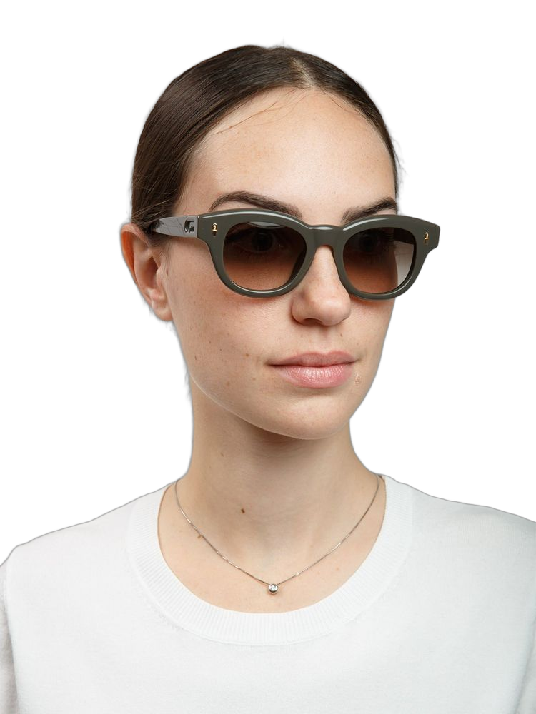 Furla Sfu986 Glossy Acetate Sunglasses — Green