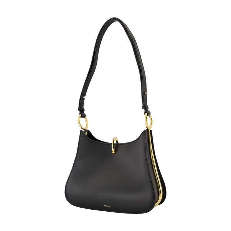 Rabanne Calfskin Leather Shoulder Bag — Black