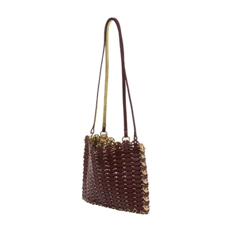 Rabanne Studded Calfskin Shoulder Bag — Brown