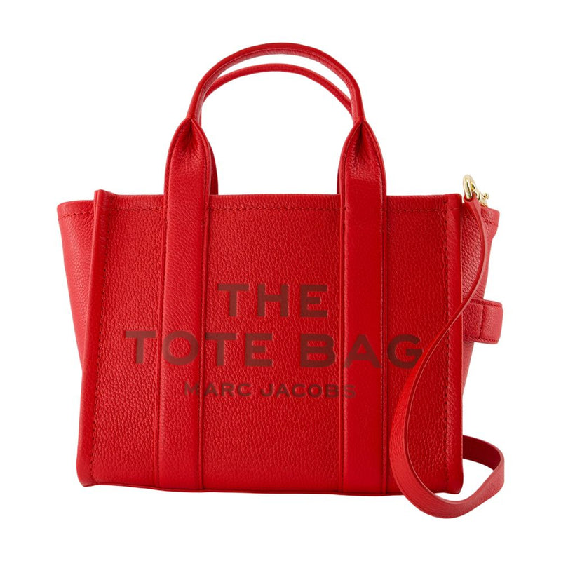 Marc Jacobs Structured Cowhide Tote Bag — Red