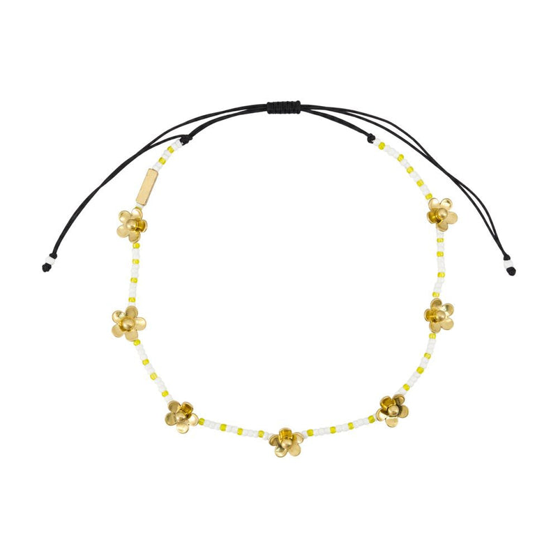 Marc Jacobs Daisy Beaded Station Necklace — Gold Metal Necklaces