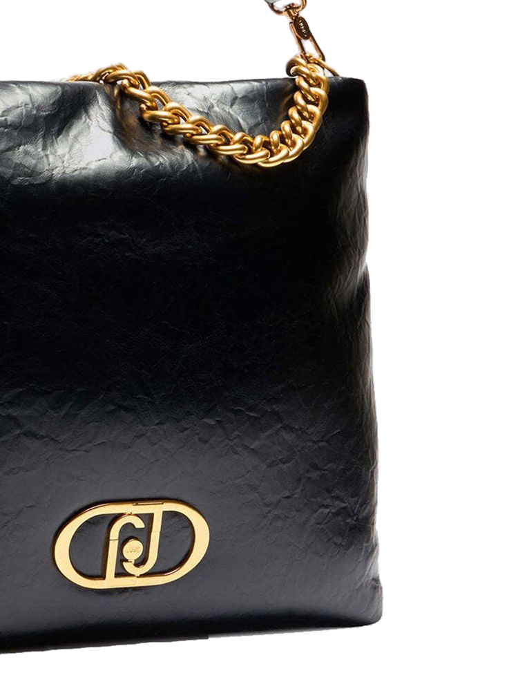Liu Jo Polyurethane Hobo Shoulder Bag — Black
