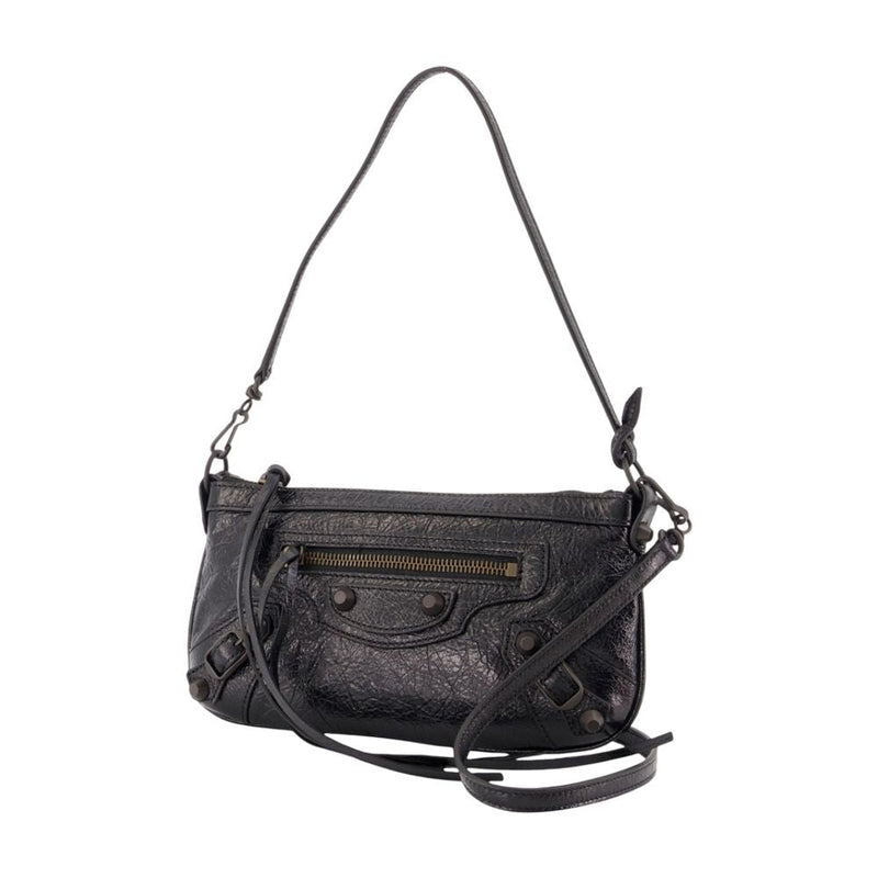 Balenciaga Le City Shoulder Bag — Black Lambskin