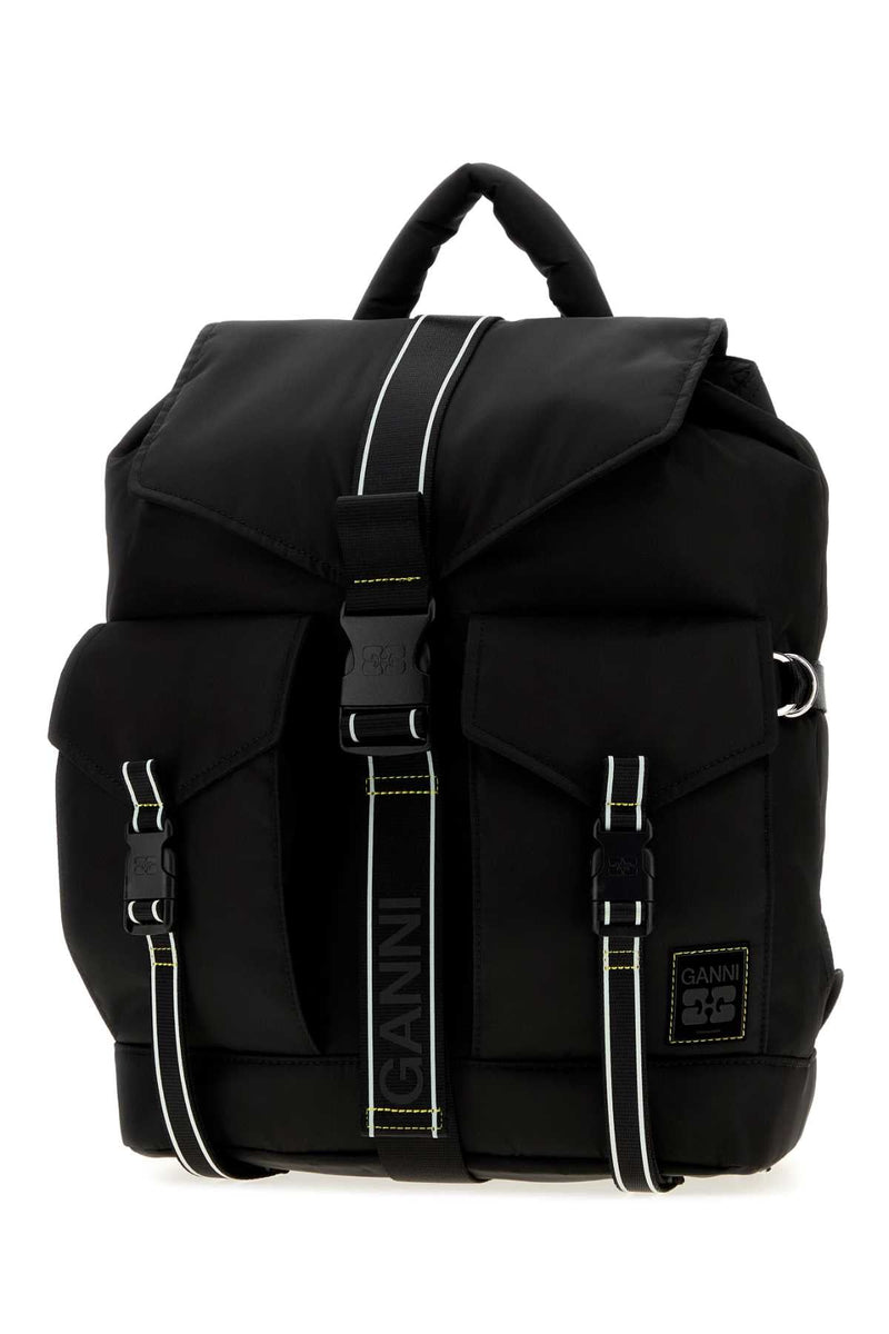 Ganni Re-Tech Sport Backpack — Black
