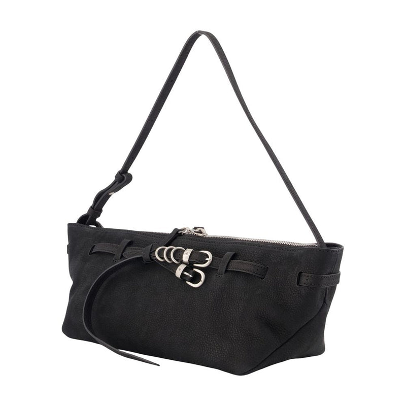Marge Sherwood Belted Leather Shoulder Bag — Black Cowhide