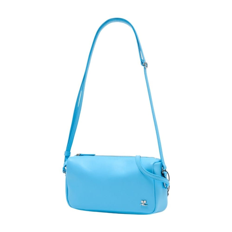 Courrèges Calfskin Leather Shoulder Bag — Blue