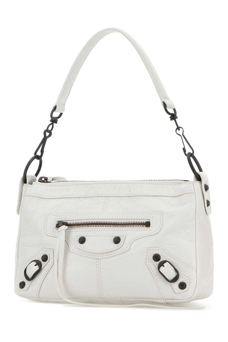 Balenciaga Le City Moto Mini Shoulder Bag — White