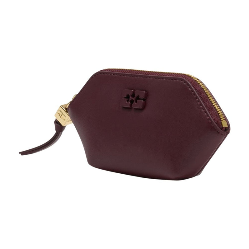Ganni Bou Coin Purse — Burgundy Lambskin Purses
