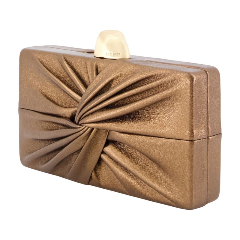 Cult Gaia Lisse Clutch — Brown Calfskin