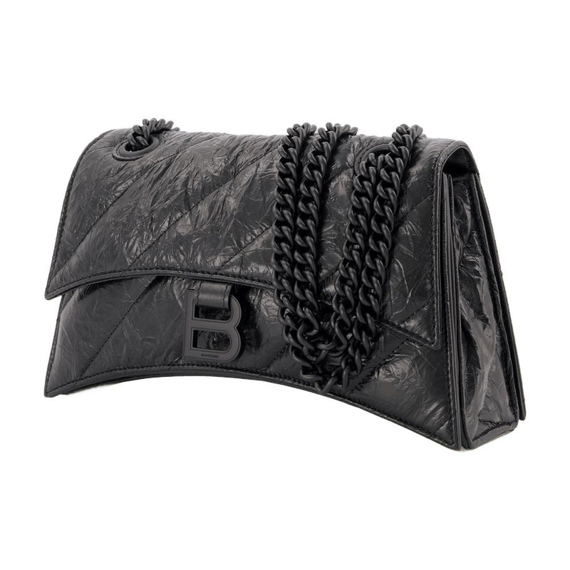 Balenciaga Crush Chain Hobo Bag — Black Calfskin