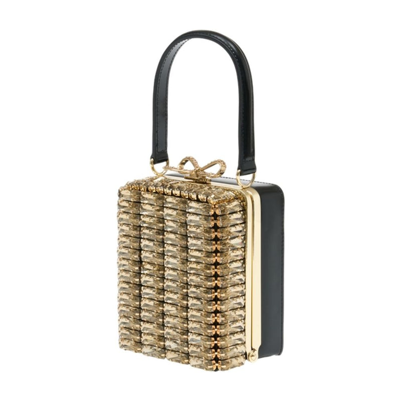 Self-Portrait Metal Woven Mini Bag — Gold