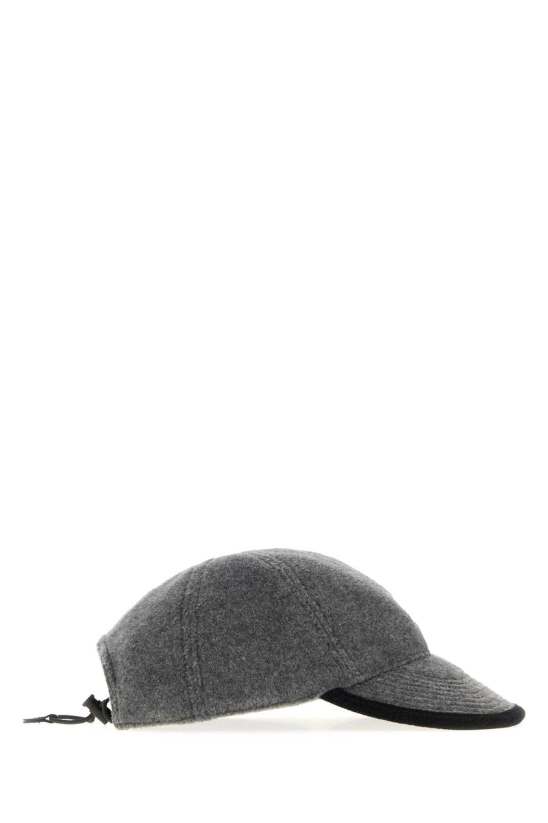 Miu Miu Hat Flannel Baseball Cap — Gray Caps