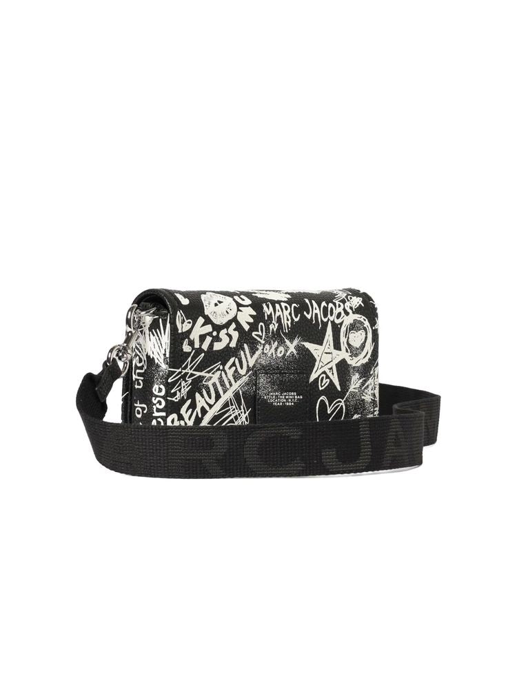 Marc Jacobs Printed Calf Leather Crossbody Bag — Black