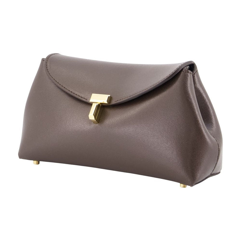 Toteme Leather Clutch — Black Cowhide