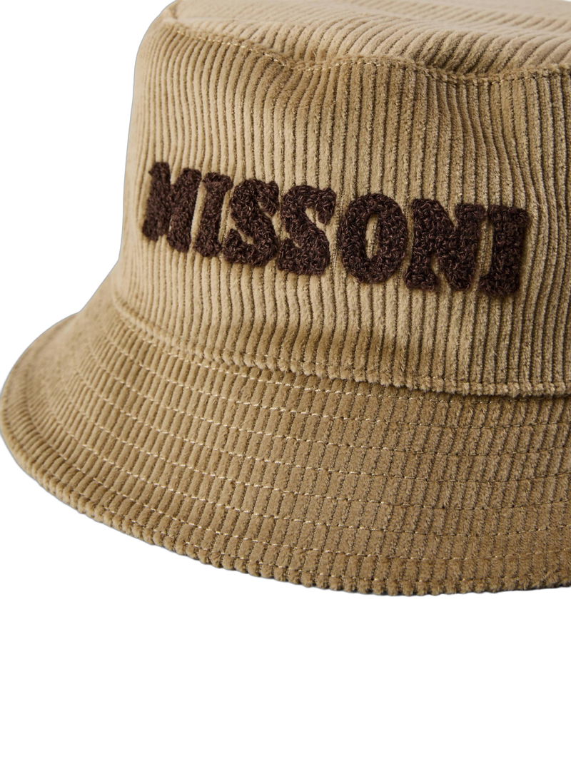 Missoni 37335669 Cord Logo Bucket Hat — Beige Cotton