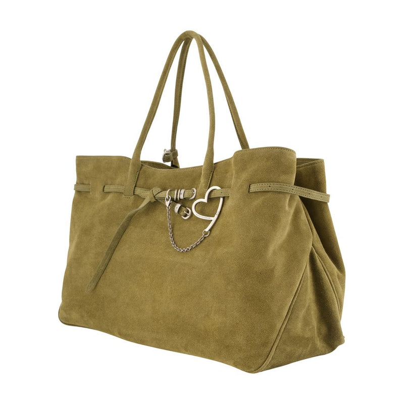 Marge Sherwood Suede Leather Tote Bag Khaki Cowhide