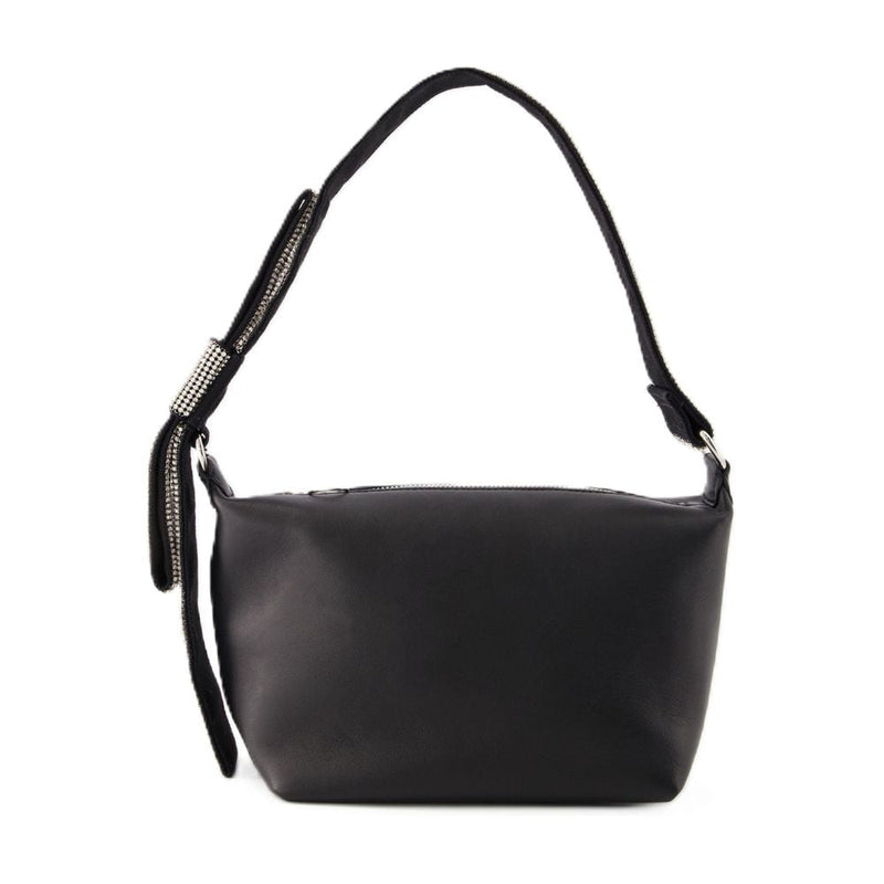 Kara Calfskin Bow Hobo Bag — Black