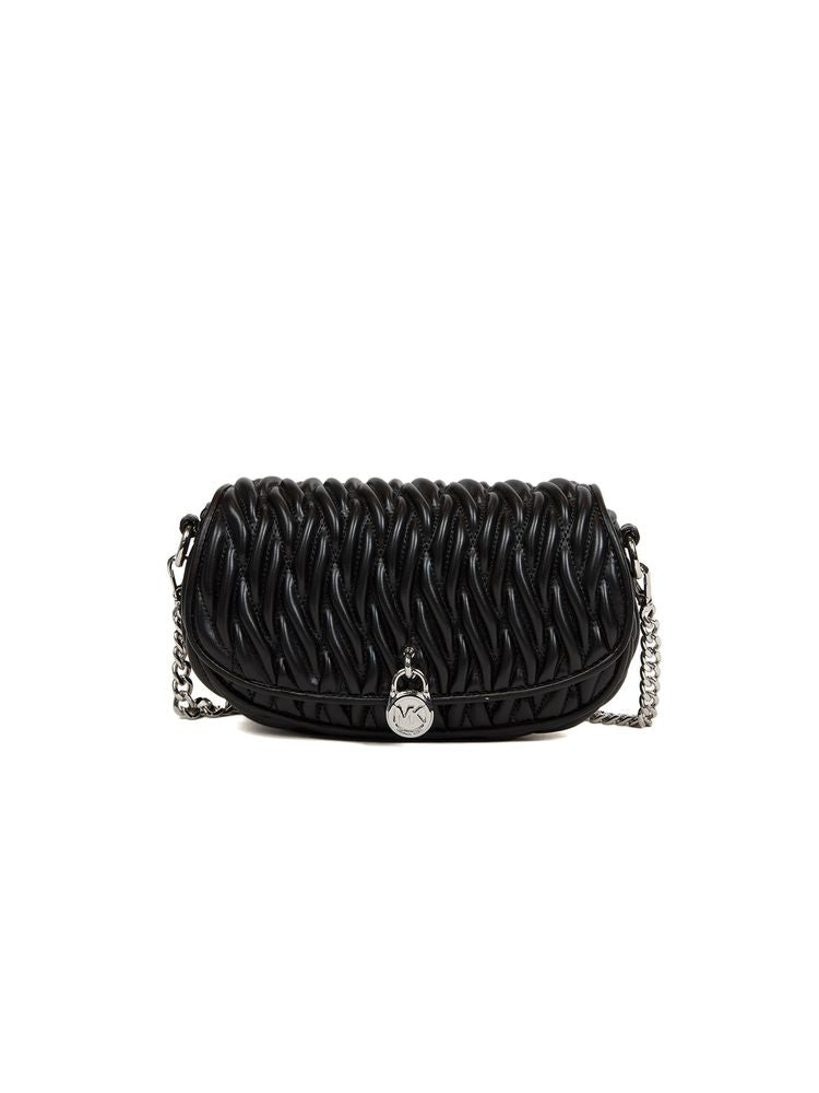 Michael Kors Quilted Pvc Crossbody Bag — Black Polyvinyl Chloride