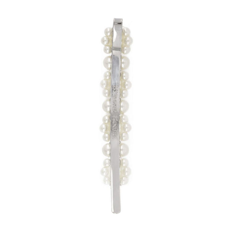 Simone Rocha Pearl-Beaded Flower Hair Clip — White Synthetic_pearls Pins Claws & Clips