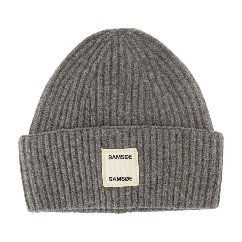 Samsøe F24300118-Clr000659 Ribbed Wool Beanie — Gray Beanies