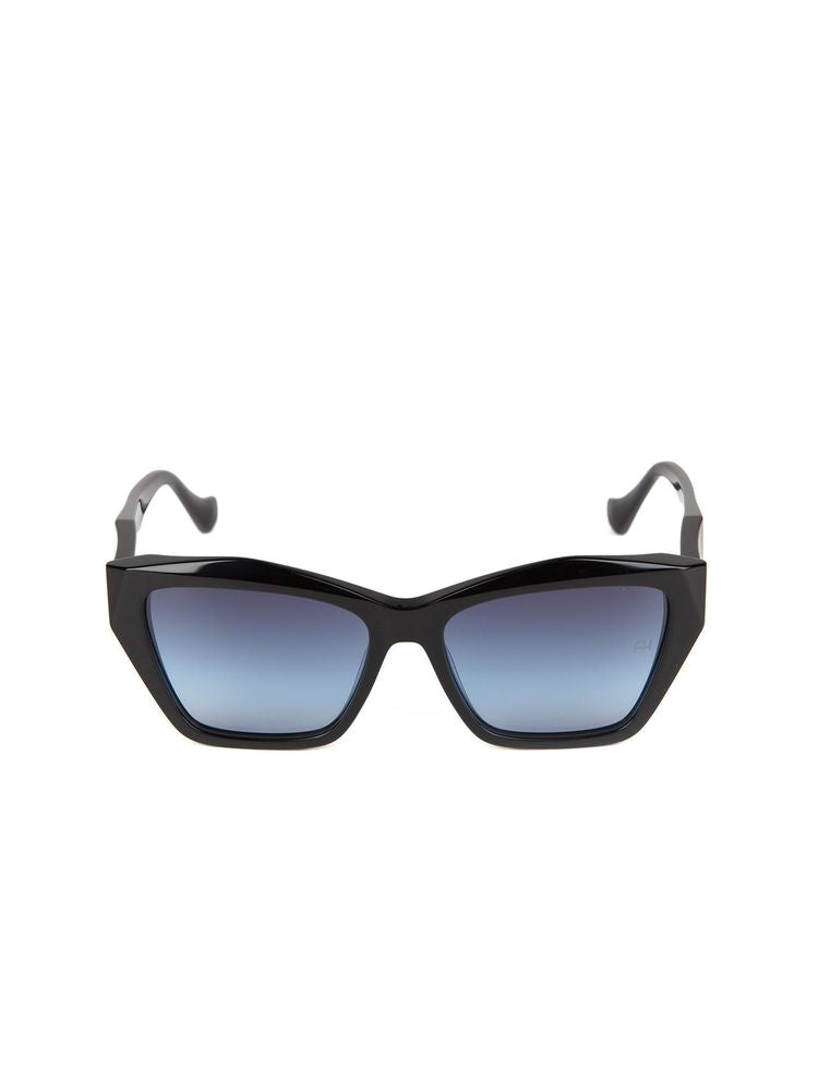 Ana Hickmann Ah9494 Gradient Blue Lens Acetate Sunglasses — Black