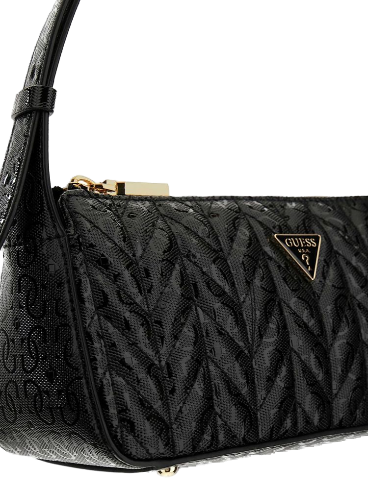 Guess Stacey Shoulder Bag — Black Polyurethane