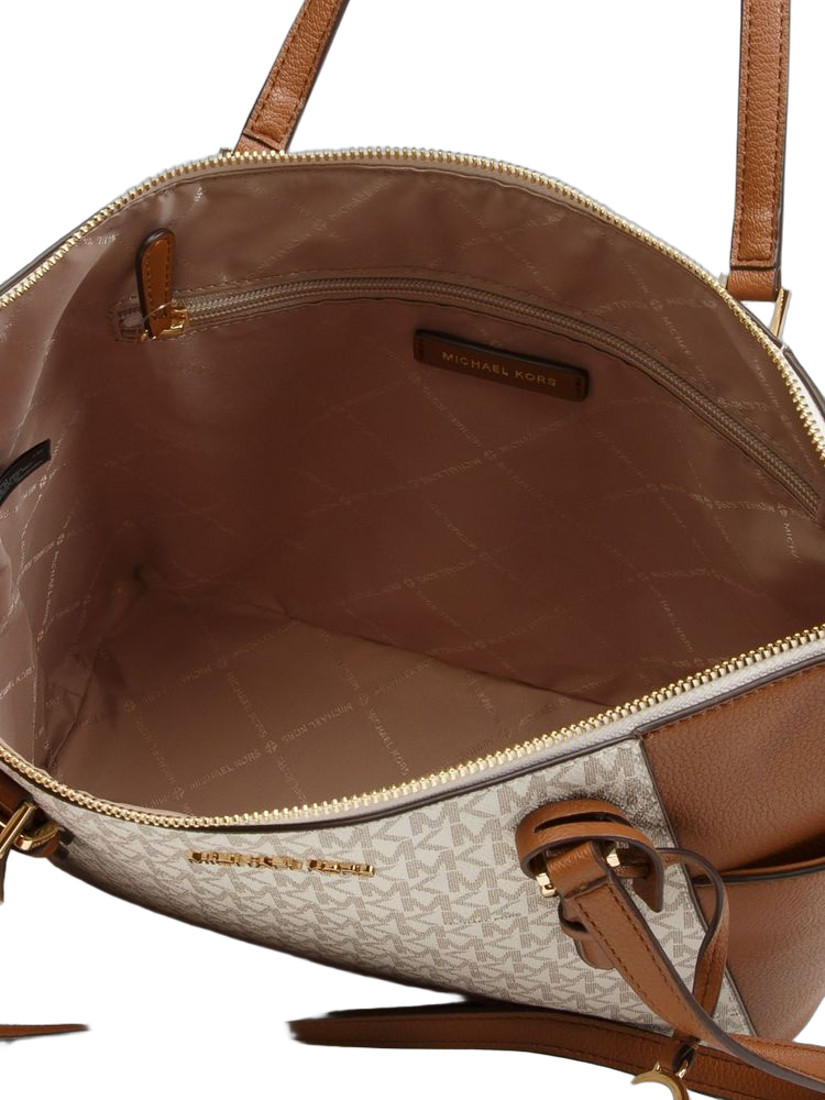 Michael Kors Charlotte Tote Bag — Brown Polyvinyl Chloride