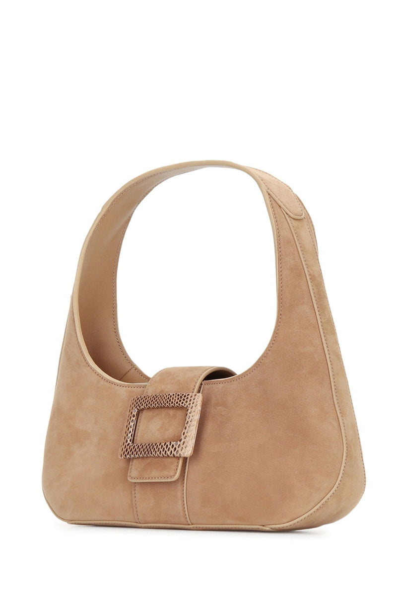 Roger Vivier Hobo Bag — Beige Suede