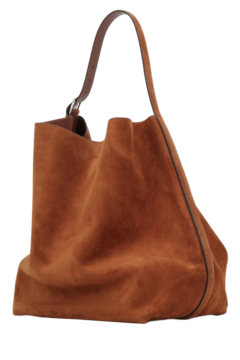 Toteme Suede Shoulder Bag — Tan Cow Leather