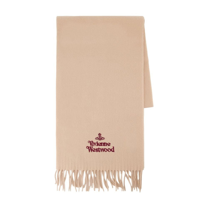 Vivienne Westwood Wool Fringed Scarf — Beige Scarfs