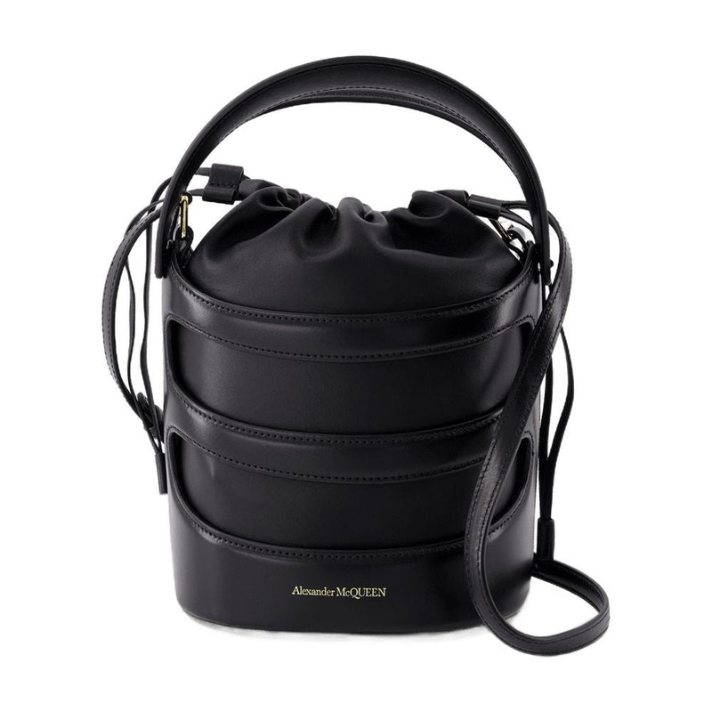 Alexander Mcqueen Quilted Calfskin Bucket Bag — Black