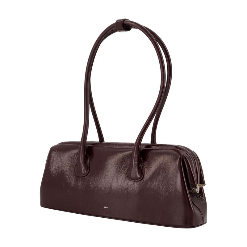 Osoi Boat Wide Shoulder Bag — Burgundy Cowhide