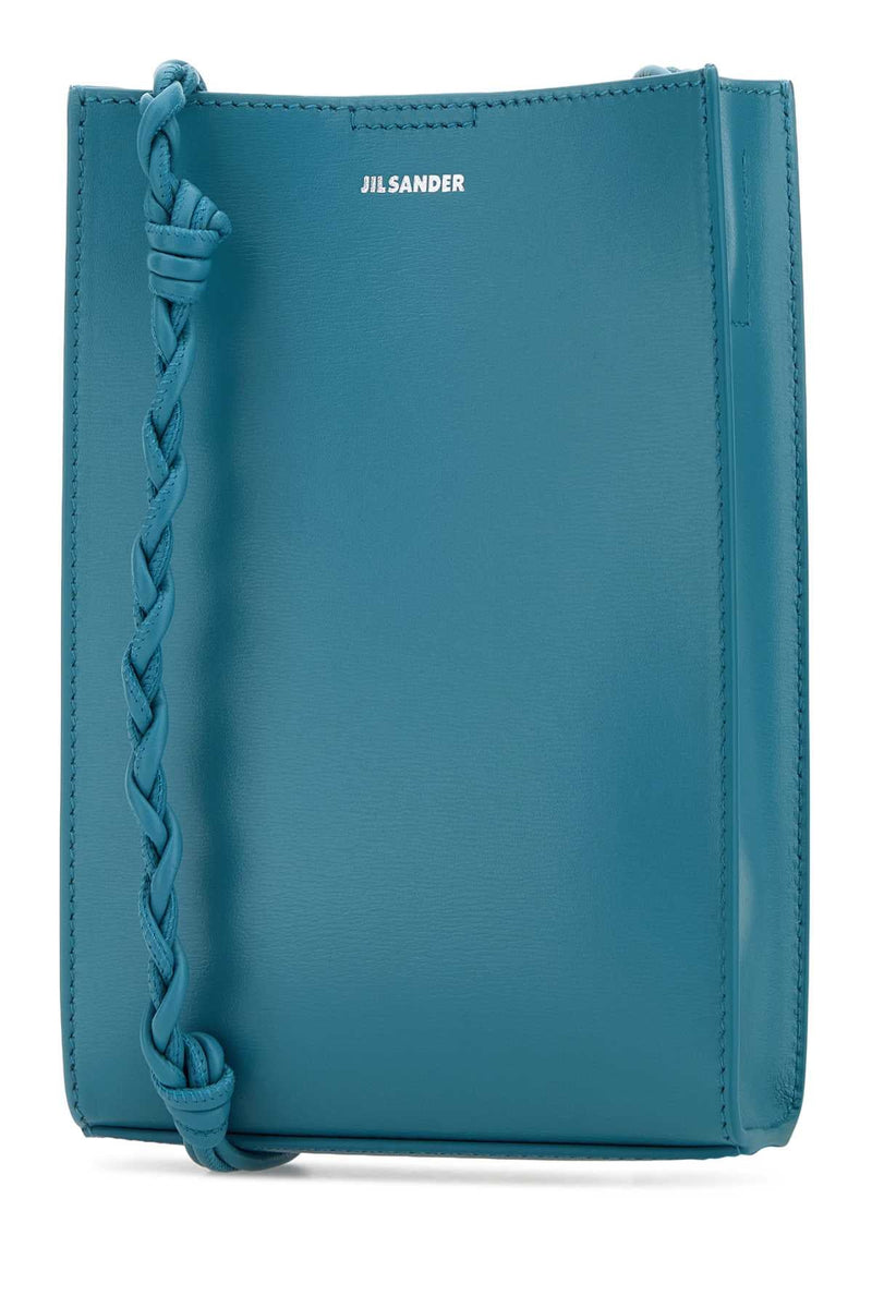 Jil Sander Braided-Strap Leather Shoulder Bag — Blue