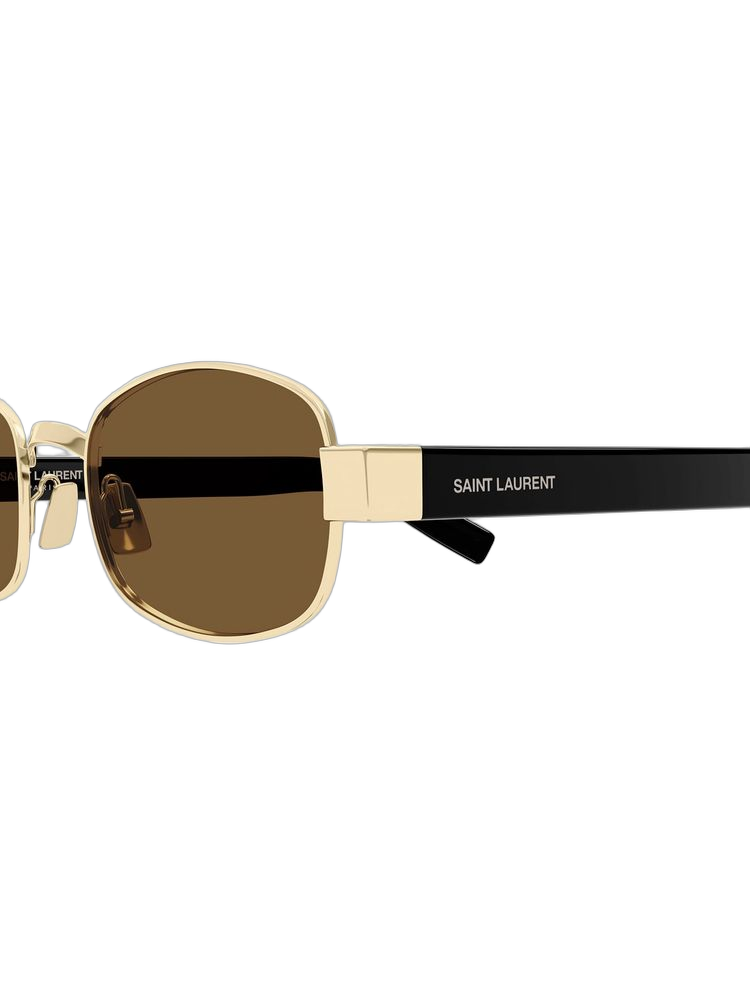Saint Laurent Sl Metal Oval Sunglasses — Gold