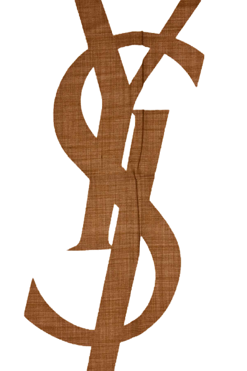 Saint Laurent Grand Carré Cassandre Scarf — Brown Exterior: Wool Scarfs