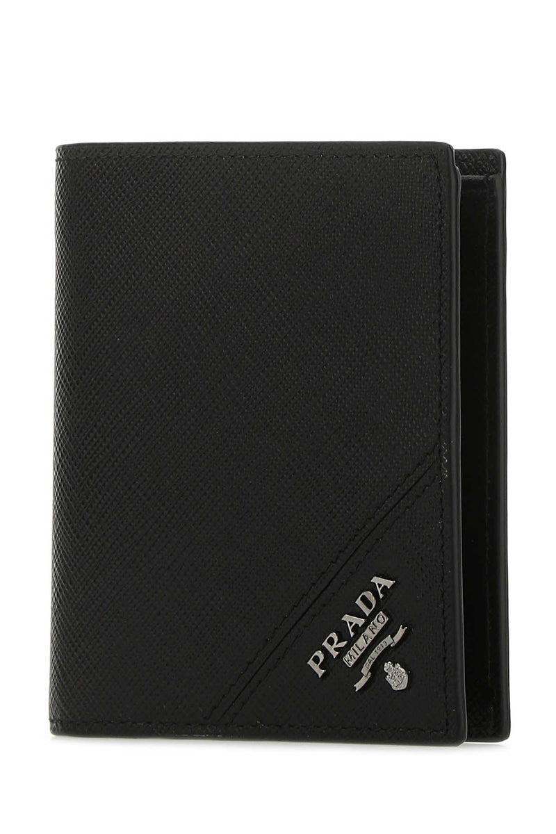 Prada Vitello Leather Wallet — Black