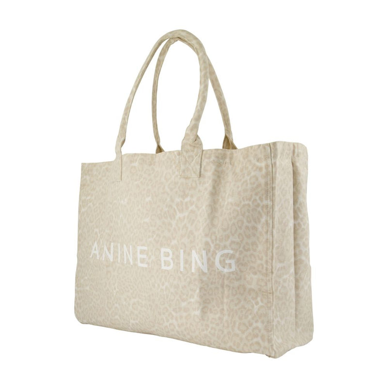 Anine Bing Leo Tote Bag — Beige Cotton