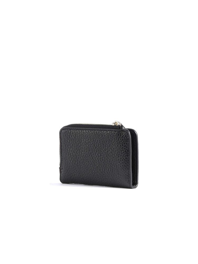 Coccinelle Grained Cowhide Card Case — Black Cases