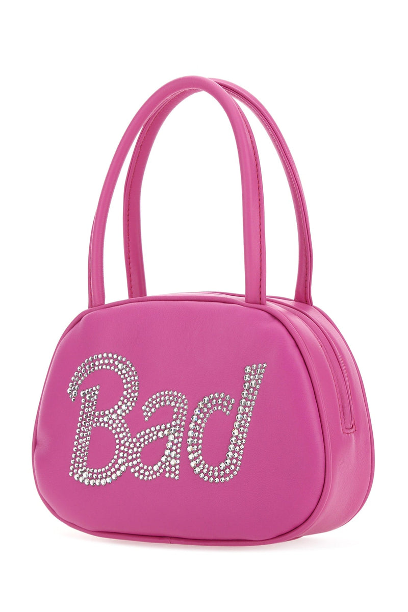 Amina Muaddi Aminibaddie Top Handle Bag — Pink Neoprene